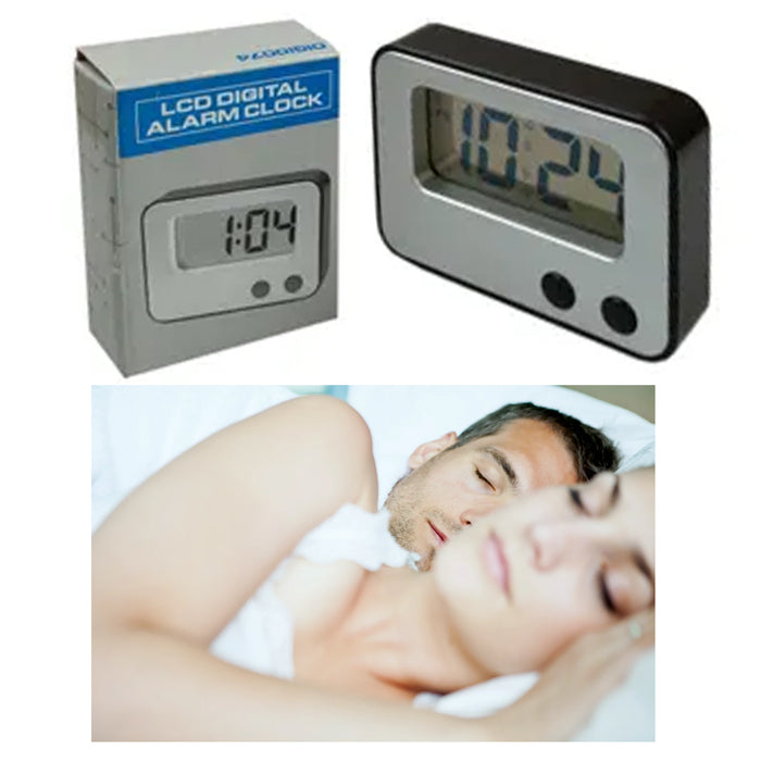 1 LCD Digital Alarm Clock Screen Display Time Compact Timer Desk Travel Portable