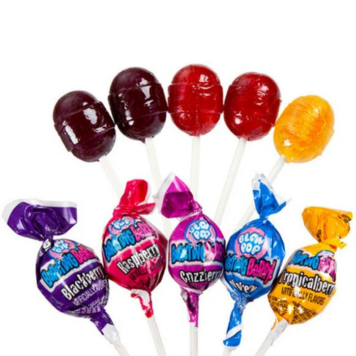 20 Pc Candy Super Blow Pops Treat Lollipops Colorful Sour Sucker Stick Lollypops