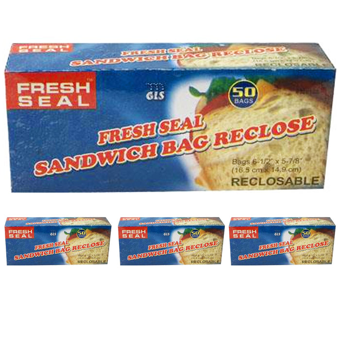 200 Ct Reusable Freezer Bags Snack Sandwich Fruits Press Seal Resealable Storage