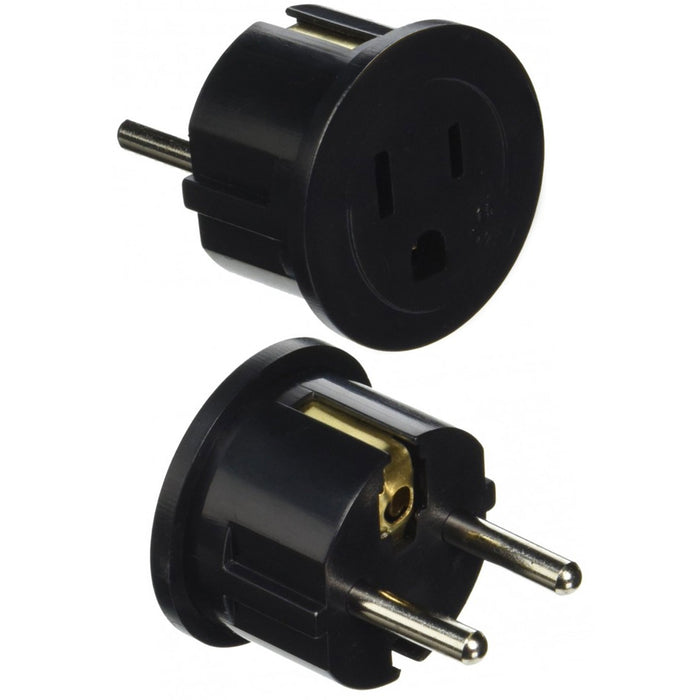 4 Pc US USA To EU Euro Europe Power Wall Plug European Converter Adapter Black
