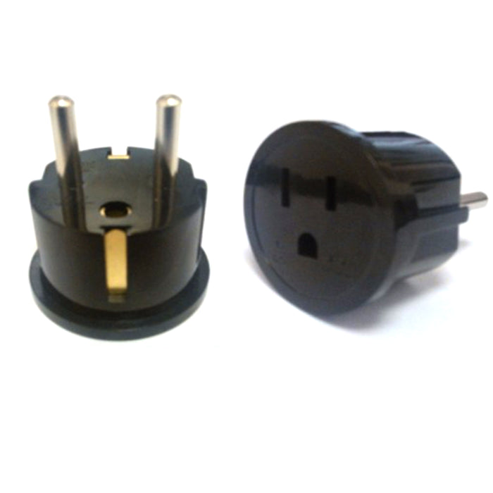 4 Pc US USA To EU Euro Europe Power Wall Plug European Converter Adapter Black