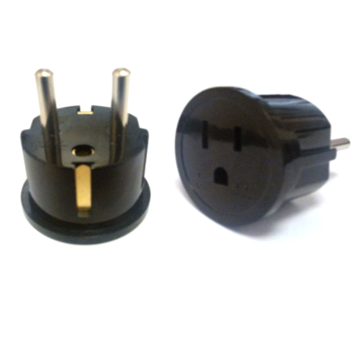 2 X US USA To EU Euro Europe Power Jack Wall Plug Converter Travel Adapter Black