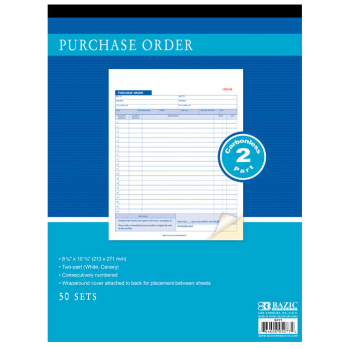 2 Purchase Order Carbonless Duplicate Receipt Book Invoice Record 2 Part 50 Sets