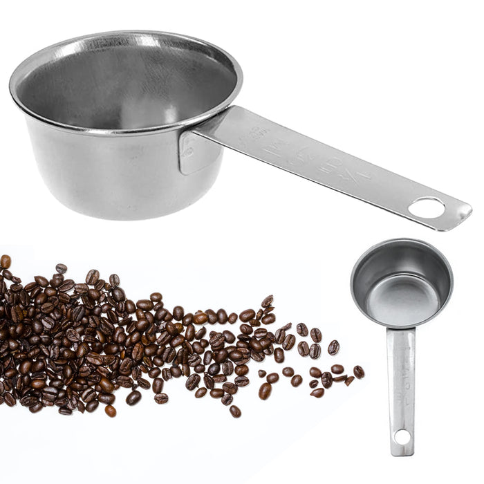 2 Measuring Spoon Handle 30mL Ground Coffee Stainless Steel Scoop Tea Sugar 1 Oz