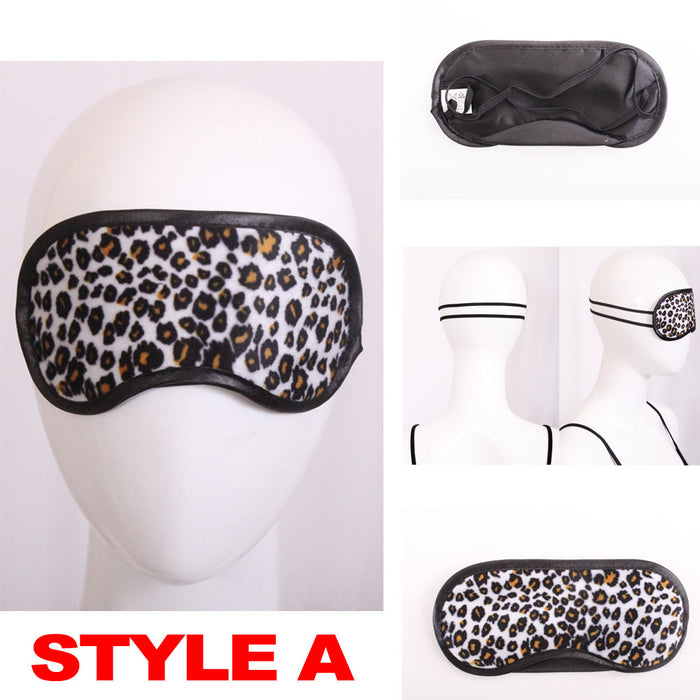 4 Animal Print Sleeping Eye Mask Blindfold Shade Travel Sleep Aid Cover Rest Nap