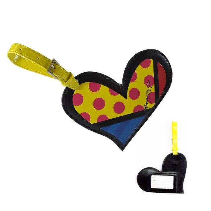 Romero Britto Heart Luggage Tag Name Bag Card Holder Travel Suitcase Baggage New