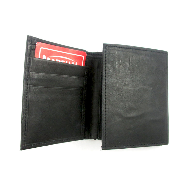 RFID Blocking Wallet Genuine Leather Trifold Credit Card ID Slots Holder Black !