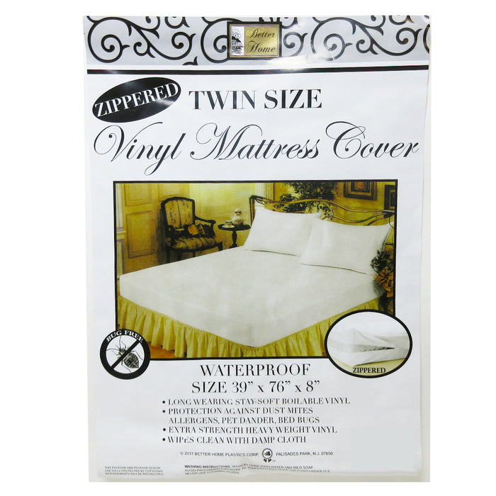 12 Twin Size Mattress Cover Vinyl Waterproof Zipper Block Allergy Bug Dust Mite
