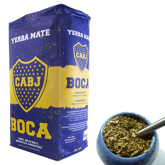 Boca Juniors Yerba Mate Con Palo Sticks Cachamate Bag Loose Leaf Tea 1.1Lb 500gr