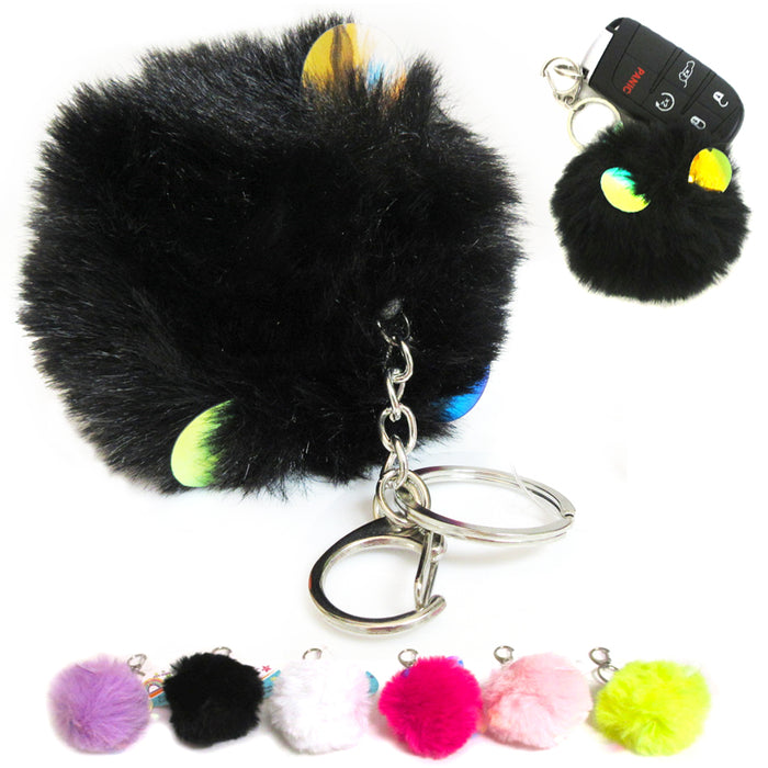 Pom Pom Keychain Fur Puff Ball Key Ring Fluffy Bag Accessories Car Charm Pendant