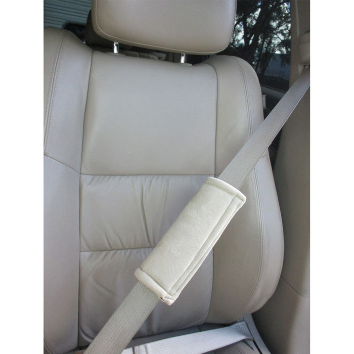 2 Car Safety Seat Belt Pads Soft Shoulder Strap Cover Cushion Truck Auto Beige