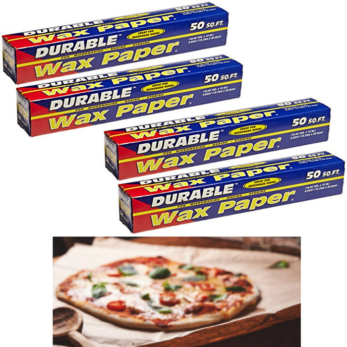 4 Rolls Wax Paper Non-Stick Baking Pan Liner Oven Cooking Pizza Cake 12" X 50Ft