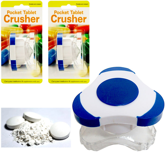2 X Pill Crusher Tablet Grinder Medicine Cutter Durable Plastic Grind Crush New