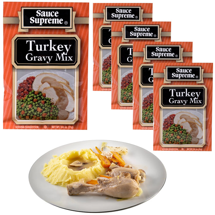 5 X Sauce Supreme Turkey Gravy Mix Seasoning Packet Cooking Thanksgiving Dinner