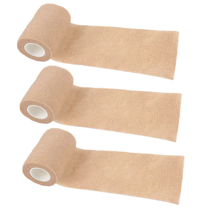 3Pc Self Adhering Bandages 3in x 2yd Sports Stretch Wrap Adherent Tape First Aid