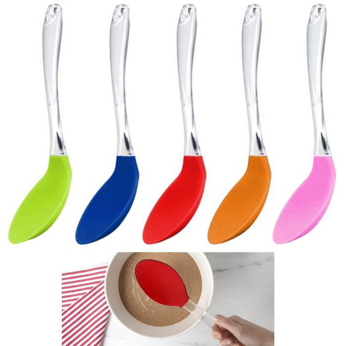 4 Pc Kitchen Silicone Spoon Non-Stick Heat Resistant Rubber Serving Utensil Tool