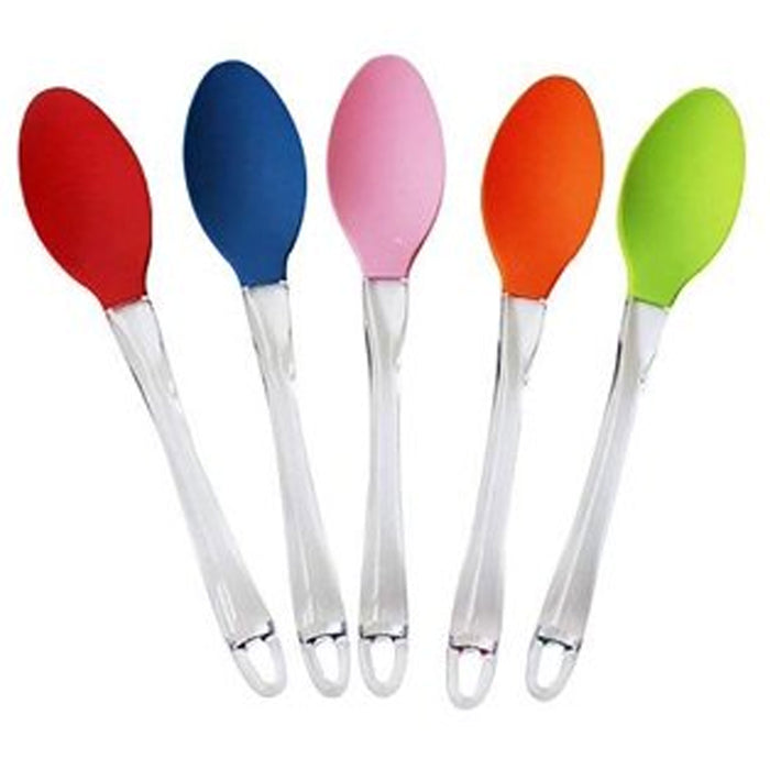 4 Pc Kitchen Silicone Spoon Non-Stick Heat Resistant Rubber Serving Utensil Tool