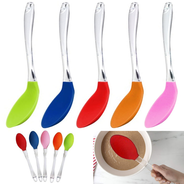 4 Pc Kitchen Silicone Spoon Non-Stick Heat Resistant Rubber Serving Utensil Tool