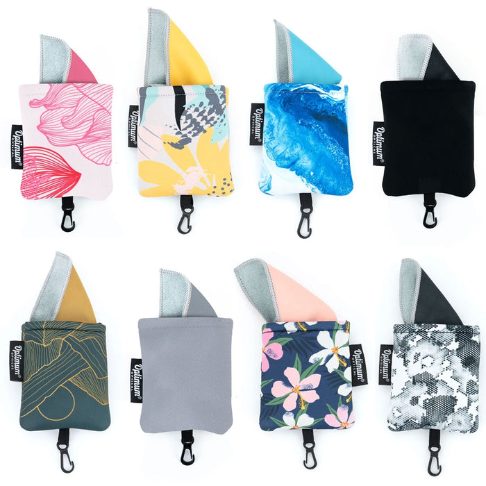 2 Pc Microfiber Phone Screen Camera Lens Glasses Square Cleaning Cloth Carabiner