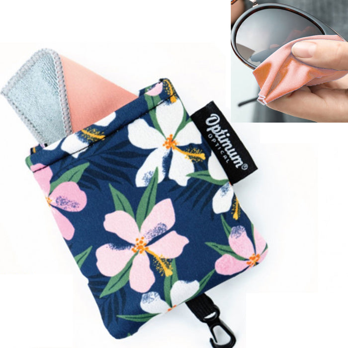 2 Pc Microfiber Phone Screen Camera Lens Glasses Square Cleaning Cloth Carabiner
