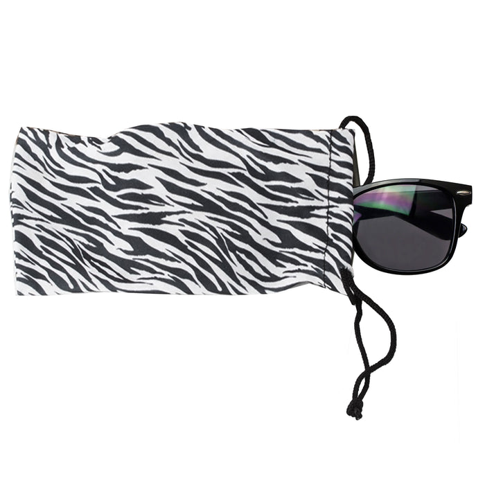 2 Pc Animal Print Eye Glasses Sunglasses Case Drawstring Soft Pouch Bag Eyewear