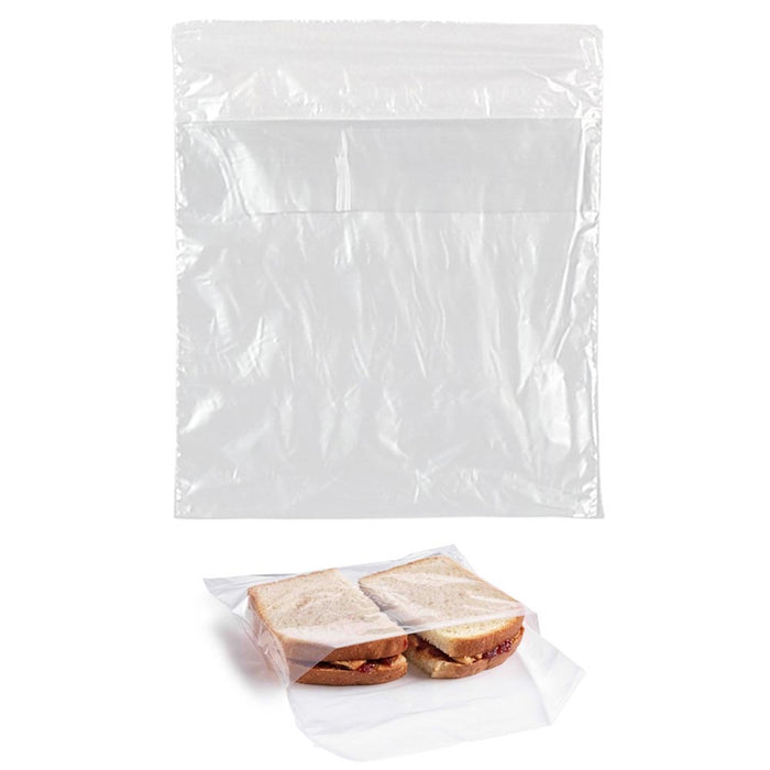 240 Ct Fold Top Sandwich Bags Poly Baggies Lunch Snacks School Food Storage Pack