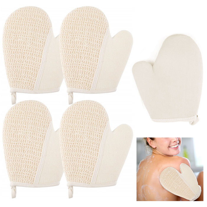 4 Pc Exfoliating Spa Bath Glove Shower Clean Hygiene Body Scrub Massage Mitt Spa