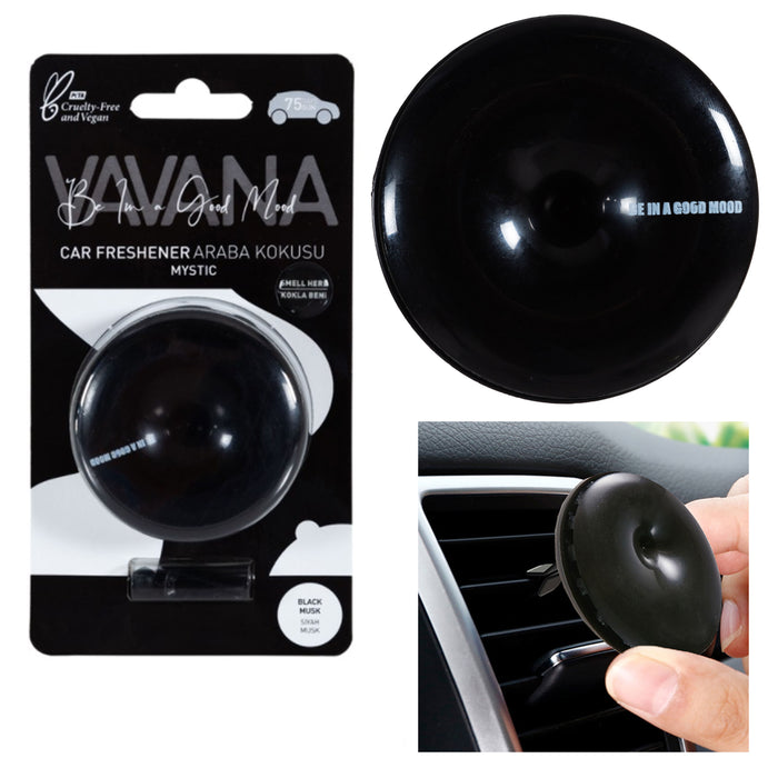 1 Black Musk Car Air Freshener Scent Vent Clip Auto Home AC Natural Fragrance