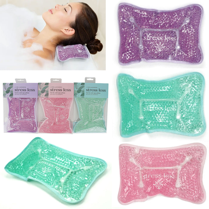2 X Spa Bath Pillow Gel Micro Beads Warming Cooling Neck Cushion Hot Tub Bathtub