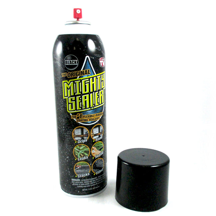 The Original Mighty Sealer Flexible Rubber Coating Sealant Black 15oz Spray Can