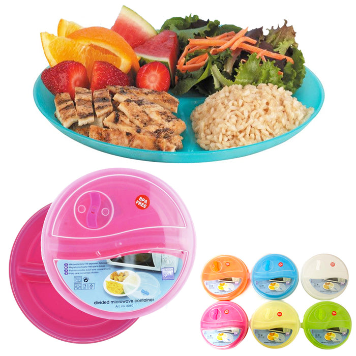 2 Microwave Plate Meal Measure Healthy Eating Portion BPA Free Dishwasher Safe