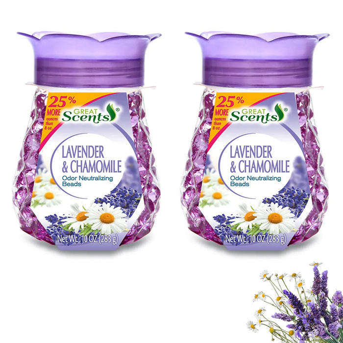 2 Pc Odor Eliminator Beads Neutralizing Lavender Chamomile Pearls Air Freshener