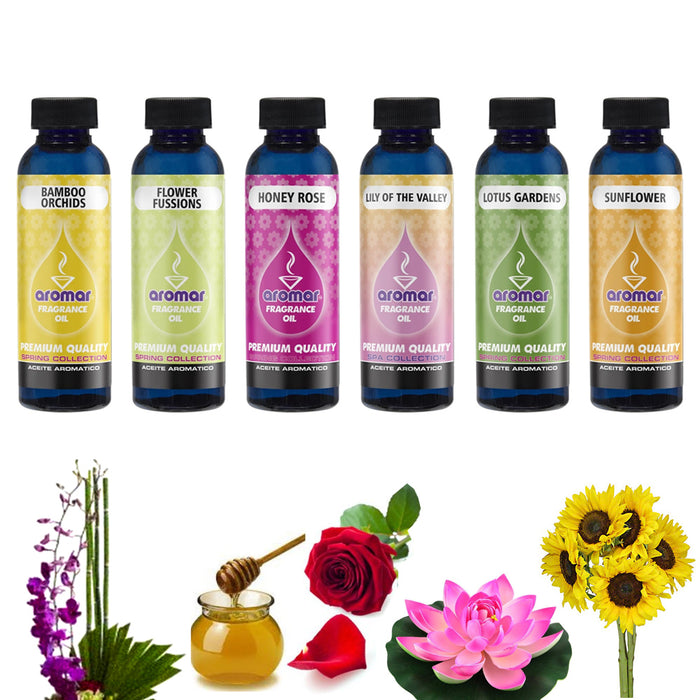 6 Aromatherapy Fragrance Oils Scents Set Premium Quality Therapeutic Grade Aroma