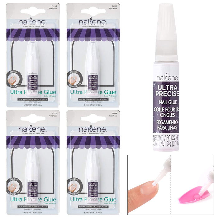 4 Pc Precise Nail Glue Strong Bond Acrylic Tip Natural Nails Artificial Manicure