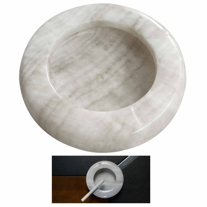 1 Marble Crystal Ashtray Butt Extinguisher Ashes Holder Ash Tray Bar Round 3.87"