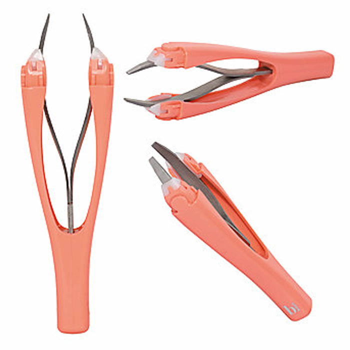 1 Pc Tweezers Slanted Tip Precision Automatic Eye Brow Pluck Hair Makeup Tool