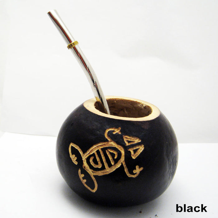 Mate Gourd Yerba Cup With Bombilla Straw Kit Artesian Handmade Argentina Drink