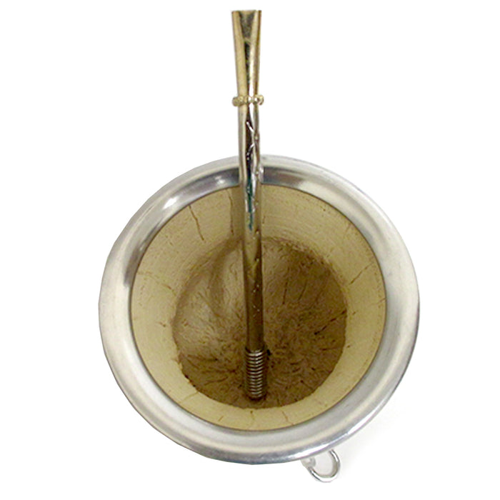 ARGENTINA MATE GOURD YERBA TEA CUP WITH STRAW BOMBILLA HANDMADE DETOX DRINK 2979