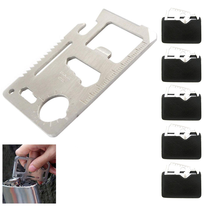 5PCS Multi Tool Hunting Survival Camping Pocket 11in1 Military Credit Card Knife