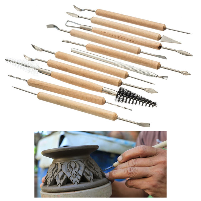 11PC Sculpting Tools Set Wax Carvers Stainless Steel Carving Wood Clay Taxidermy