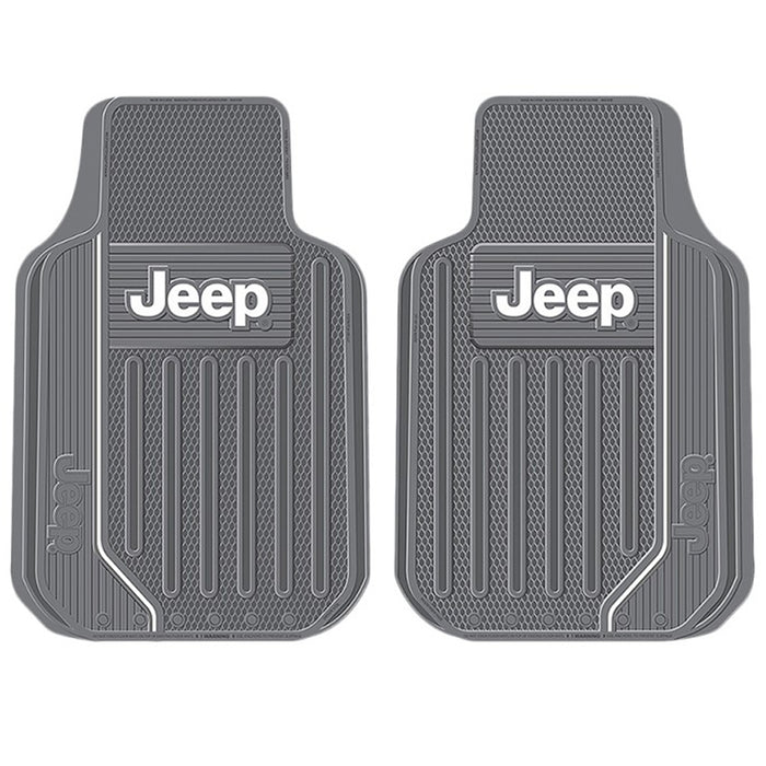 2 Pc Jeep Floor Mats Car All Weather Rubber Heavy Duty Protection Auto Van Grey