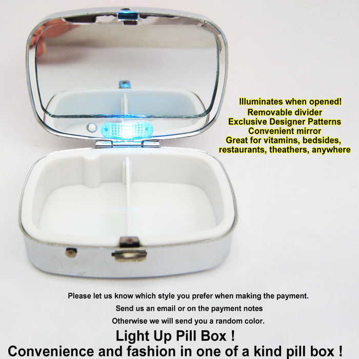 1 LED Light Up Pill Case Box Medicine Drug Container Holder Pillbox Tablet Gift
