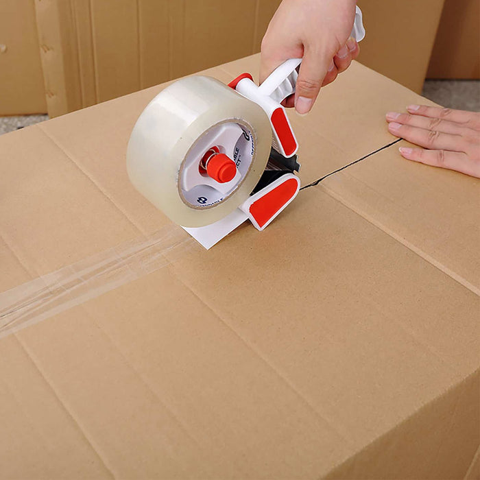 Heavy Duty Packing Tape Gun Dispenser 2 Rolls Box Packaging Shipping Hand Held