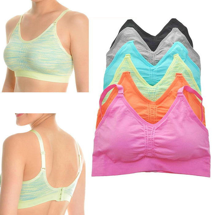 1 Womens Comfort Wire Free Bra Seamless Bralette Stretch Adjustable Closure L-XL
