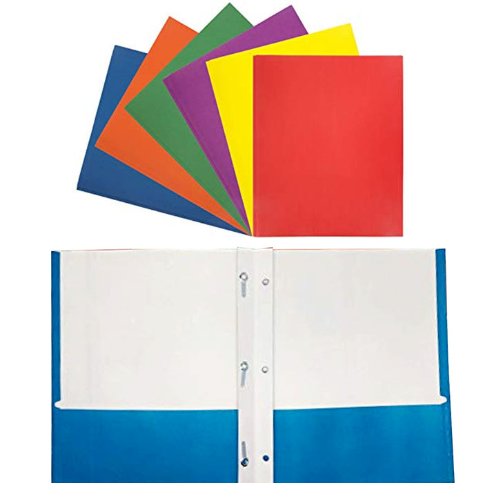 8 X Portfolio 2 Pockets Binder Document Folder Organizer 3 Prong Assorted Colors