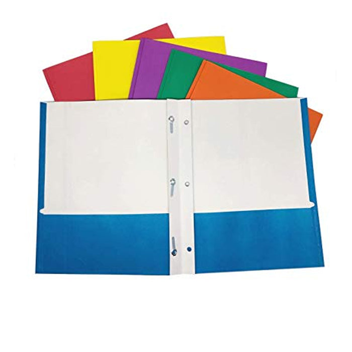 4 X Portfolio 2 Pockets Binder Document Folder Organizer 3 Prong Assorted Colors