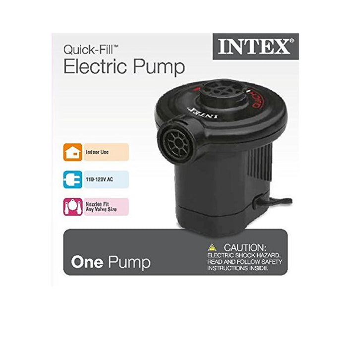 Intex Electric Pump Air Inflator Deflate 3 Nozzles Bed Mattress Toy 110 120V AC