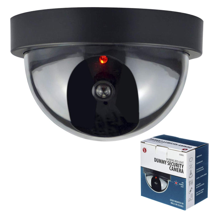 Dummy False CCTV Camera With Flashing LED Light - Silver