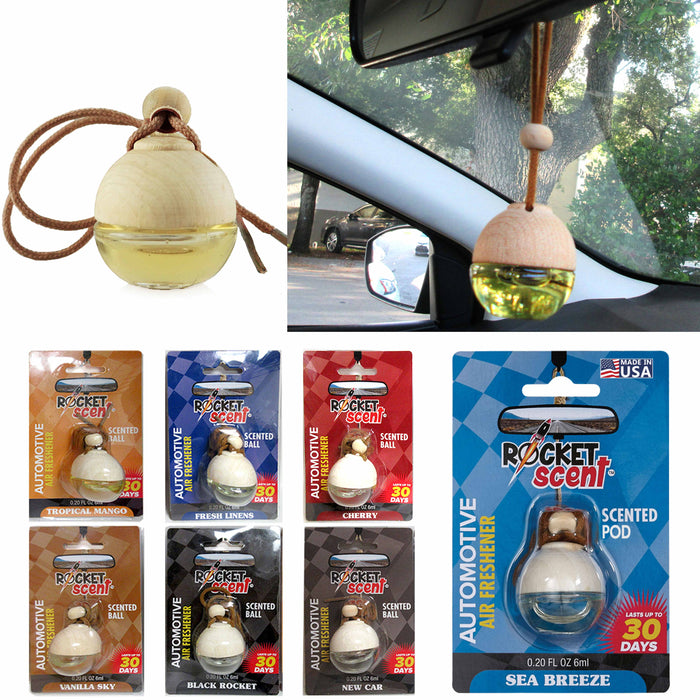 6 Pc Hanging Auto Air Freshener Long Lasting Natural Car Oil Fragrance Scented