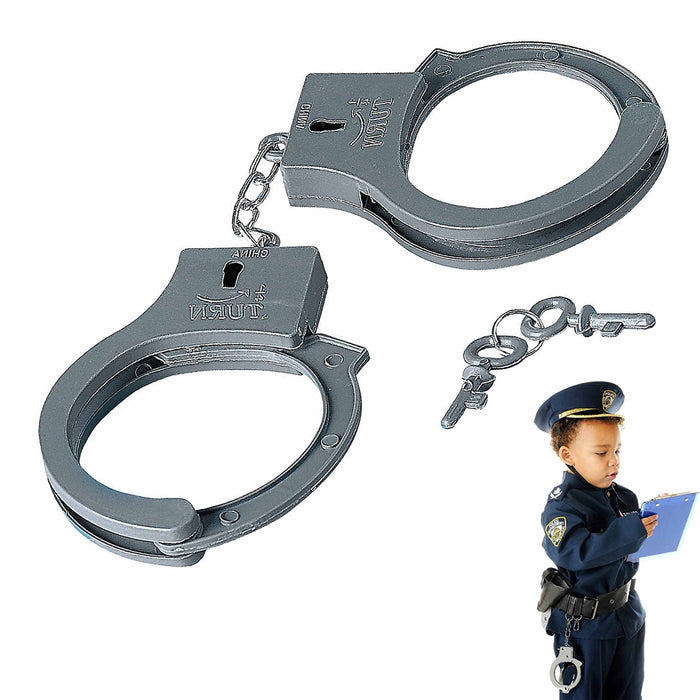 1 Kids Novelty Toy Handcuffs Hand Cuffs Police Sheriff Costume Party Favor Gift